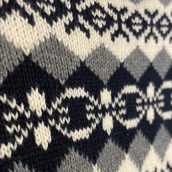 Marsh Landing Fair Isle Knit Sweater – Black & White Turtleneck Pullover Size L - Picture 11 of 12
